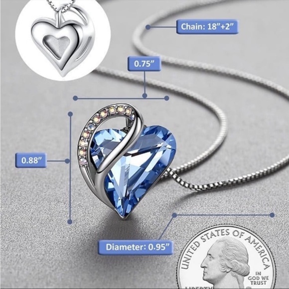 Leafael Necklaces for Women Infinity Love Heart Pendant with Birthstone Crystals - Picture 4 of 5